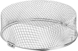 2stuks - Frituurmandje - Roestvrij staal - Airfryer-rek - Stapelbaar - Stoommandje - Multifunctioneel grillrek - Filterrek voor voedseldehydrator - Rond - zilver — thumbnail 4