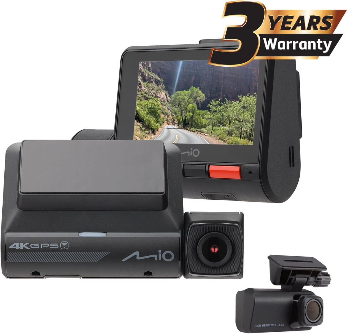 Mio MiVue 956WD 4K UHD + 1080p HDR dual dashcam - Wi-Fi - GPS - flitspalen - achtercamera — afbeelding 1