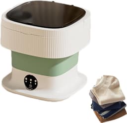 10L Grote Grensoverschrijdende Opvouwbare Wasmachine met Groot Ondergoed, Sokken, Babykleding en Kleine Mini Wasmachine (Groen) — thumbnail 3