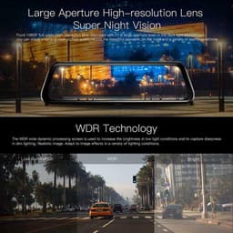 10" Dual Lens Auto DVR Dash Cam Voor- en Achteruitkijkspiegel Camera Videorecorder 1080P（Geen geheugenkaart meegeleverd） — thumbnail 4