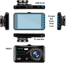 Generieke geavanceerde touchscreen dashcam-bundel - 1080P Full HD, 170° groothoeklens, achteruitrijcamera inbegrepen voor naadloze opname, zwart（Geen geheugenkaart meegeleverd） — thumbnail 2