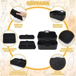 Allecto plus - Airfryer Accessoireset met Silicone Vorm en Grillrooster - 11-delige Set voor heteluchtfriteuse - Wafelvorm en Keukentang - Bakaccessoires - Compatibel met 6 l/3 l Modellen - Koken - Keukenaccessoires - Accessoires voor Friteuse — thumbnail 3