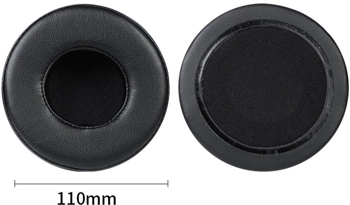 Universele ronde stereokoptelefoonhoes, schuimhoes, oorkappen, vervangingsaccessoires voor hoofdtelefoons-zwart 110mm — afbeelding 1