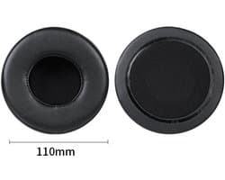 Universele ronde stereokoptelefoonhoes, schuimhoes, oorkappen, vervangingsaccessoires voor hoofdtelefoons-zwart 110mm
