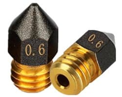 3D printer reserveonderdelen - 3D Printer Nozzles - 2-delige MK8 Vulkanische Messing Nozzles 0,6mm, Geschikt voor 1,75mm Ender3 Pro/CR10/S
