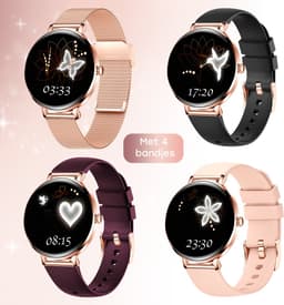 Bizoule Amor Smartwatch Dames - Rosé-Goud - AMOLED - Horloge met Belfunctie - Stappenteller - Hartslagmeter - Slaapmonitor - Multisport - Geschikt voor Android en iOS — thumbnail 3