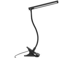 Klemlampen - LED Kantoorlamp, Leeslamp - [3 Verlichtingsmodi] Nachtkastlamp, 6W Clipbare Klemleeslamp met USB-adapter, 70CM 360° Flexibel voor E-reader/Bed/Kantoor [Energieklasse E]