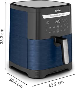 Tefal Easy Fry & Grill EY8014 XXL 6,5L - 2-in-1 Heteluchtfriteuse met Uitneembare Verdeler - Blauw Airfryer met 8 Automatische Kookprogramma's - Beste Grote Airfryer van Tefal - Digitaal Display - Extreem stil - Koken Zonder Olie - Anti Aanbaklaag — thumbnail 10