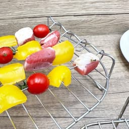 Airfryer grill roestvrijstalen stoomrek huishoudelijke elektrische frituurpan accessoires grill 4-pins dubbellaags airfryer rek — thumbnail 2