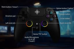 Deltaco Gaming PS5 Pro Draadloze Controller - Hall Effect - Macroknoppen - RGB - PS5/PC/Android/iOS — thumbnail 3