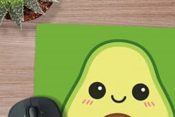 Muismat XXL 40x40 cm - Bureau onderlegger - Bureau mat Avocado - Groen - Speels - Bureaumat - Gaming mousepad xl - Bureaulegger groot - Computer deskmat — thumbnail 2