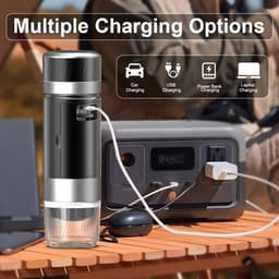 Lordani Draagbaar Koffieapparaat voor Onderweg | Inclusief Tas | Digitale Display | 60ml | 12 Volt | Espresso | Nespresso | Dolce Gusto | Capsule Koffie | Gemalen Koffie | Cups | Oplaadbaar | Draagbare Koffiemachine | Zwart&Zilver — thumbnail 2