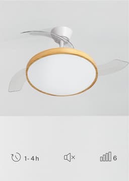 Plafondventilator met afstandsbediening en verstelbare lichttemperaturen - 108 cm met intrekbare vleugels — thumbnail 1