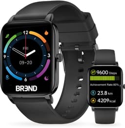 Smartwatch voor Dames en Heren - Stappenteller, Bloeddrukmeter en Hartslagmeter - Sporthorloge - Spatwaterdicht – Zwart - BREND BR-2223 — thumbnail 1