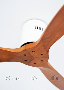CREATE - Stille plafondventilator 100% hout 40W (Ø132cm) - Geen licht - Afstandsbediening - 6 snelheden - Programmeerbaar - WIND CALM NATURAL WOOD — thumbnail 2