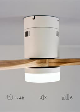 CREATE - Plafondventilator 40W silent 100% hout (Ø132cm) (ruimtes 10m²-25m²) - Wit / Licht hout - Met licht - WIFI + Afstandsbediening - WIND CALM NATURAL WOOD — thumbnail 2