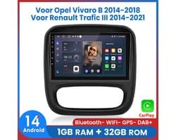 Awesafe 9 Inch Autoradio - Geschikt Voor Opel Vivaro B 2014 t/m 2018 - Geschikt Voor Renault Trafic III 2014 t/m 2021 - Draadloos Apple CarPlay Android Auto - Ram 1GB + Rom 32GB - Autoradio Met Navigatie GPS - Radio Scherm - 2014 2015 2016 2017 2018 — afbeelding 1