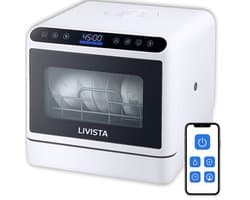 Livista Mini Vaatwasser incl. APP - Vaatwasser - Vaatwasser Vrijstaand - Afwasmachine - Camping Vaatwasser - Wit