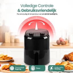 Emerio Heteluchtfiteuse 1000W - 2.2L - 140-200ºC - Cool touch - Timer - Eindsignaal - Snelle opwarmfunctie - Anti-slip - Anti-aanbak - AF-130646 Zwart — thumbnail 8