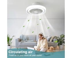 40cm RGB Plafondventilator met Afstandsbediening en App - Dimbaar & Omkeerbaar