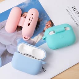 Telestore - hoesje geschikt voor AirPods Pro 3 soft case cover - 2 stuks zwart 2x - TPU hoesje Beschermhoes - AirPods Pro 3 Cover - AirPods Pro 3 hoesje - Geschikt voor Apple AirPods Pro 3 - gel hoesje met sleutelhanger — thumbnail 3