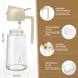Olieverstuiver - Olieschenker - Olieschenker en sproeier 2 in 1 - Handig - Handmatig openen en sluiten van de schenktuit - Fijne oliespray - Gemakkelijk mee te nemen - Geschikt voor keuken, airfryer, koken, salade, barbecue - Groen — thumbnail 2