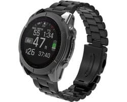 Stravo TPU 3-Bead 'Classic' Bandje Geschikt voor Garmin Fenix 5x (Plus) Fenix 6x (Pro) Fenix 7x (Pro-Sapphire-Solar) Garmin Fenix 8 - 51mm Enduro 1-2-3 - Quickfit 26mm band voor Garmin smartwatches - Ultralicht Horlogebandje – Zwart