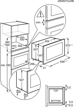 Electrolux MQ818GXE magnetron Zwart, RVS Magnetron met grill Inbouw 17 L 800 W — thumbnail 5