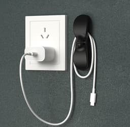 3-stuks Snoerorganizer voor apparaten - Zelfklevende snoerorganizer - Met sterke lijm - Bevestigt snoeren - Handig en netjes - Geschikt voor airfryers, koffiezetapparaten, blenders, broodroosters - Wit — thumbnail 7