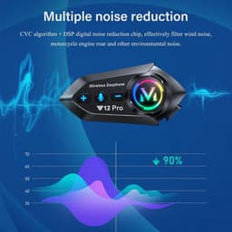 Intercomsysteem voor motorhelm, headset Bluetooth 5.4, motorhelm, paar met dubbele chip voor multitasking audio hoofdtelefoon, 500 m communicatiesysteem, helm, 2 motorrijders, compatibel met alle — thumbnail 5