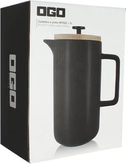 OGO Living KEYGO - Koffiezet apparaat - Cafetiere - French press 1,3L - mat zwart - porselein - strak Noors Design — thumbnail 3