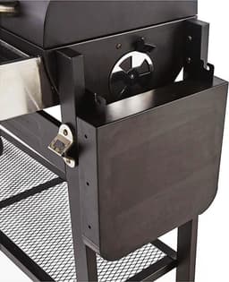 BBQ Master DUO Barbecue Houtskool én Gas! - Grilloppervlak (LxB) 105 x 74 cm - Warmhoudplaat - Kookplaat - Met Wielen - Zwart Design — thumbnail 4