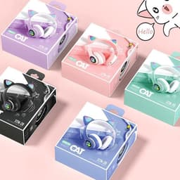 Cat Headphone - Roze - Bluetooth - Draadloze Over Ear Stereo Koptelefoon - Noise Reduction - Katten Oortjes - LED Verlichting — thumbnail 7