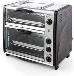 Klarstein Oven All-You-Can-Eat Dubbele Grill - 42L 2350W - Mini-Oven Bakoven met Draaispit - voor Keuken - Thermostaat Grillplaat Roosters - 2 Bakcompartimenten BBQ-Functie - Tafeloven — thumbnail 2