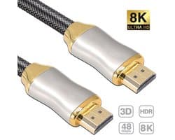 HDMI 2.1 kabel - Ultra high speed - 8K (30 Hz) - 4K (60 Hz) - Full HD 1080p - Ethernet - 3D - ARC - Male naar male - Geschikt voor TV - DVD - Laptop - PC - Beamer - Monitor - 2 meter - Allteq