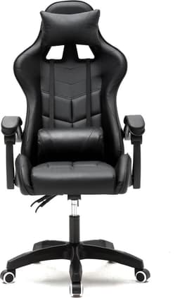 VDD Gaming - Game stoel - Gaming - Bureaustoel - Gamestoel Zwart - Met Nekkussen & Verstelbaar Rugkussen - Silicone Game Stoel - Draaistoel - Ergonomische Game Stoel - Gamestoelen - Hoogte Verstelbaar - Zwart — thumbnail 1