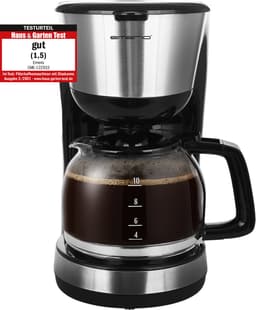 Emerio Koffiezetapparaat met Glazen Kan - 1,25L Filterkoffie - 10 kopjes per keer - Uitneembaar Filter - Non-Drip systeem - 1000W - CME-122933 Zwart — thumbnail 1