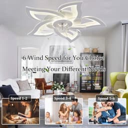 Plafondventilator met Licht en Afstandsbediening Bloemvorm Dimbaar LED Hanglamp Woonkamer — thumbnail 1