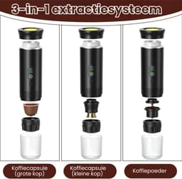 Zyrex® Draagbare Koffiemachine - Blender To Go - Draagbare Blender - Zwart - 9cm x 9cm x 21cm — thumbnail 5