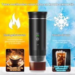 Quvo® Draagbare Koffiemachine - Blender To Go - Draagbare Blender - Zwart - 28cm x 9cm x 9cm — thumbnail 3