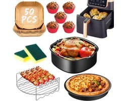 Accessoires voor Airfryer Gescht voor Philips Essential XL 6,2L (HD9270/90), Ninja PRO 4,7L AF140EU, Ninja MAX PRO 6,2L AF180EU, BPA-vrij heteluchtfrituurpan accessoires bakvorm, herbruikbare accessoires