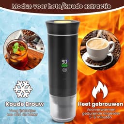 Quvo® Draagbare Koffiemachine - Blender To Go - Draagbare Blender - Zwart - 9cm x 9cm x 21cm — thumbnail 5