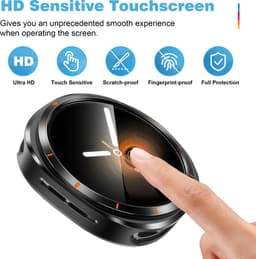 YONO Armor Case geschikt voor Samsung Watch 8 40mm - Screen Protector - RVS Hoesje - Zwart — thumbnail 7