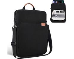 11 Inch Tablet Schoudertas - Beschermhoes Voor Laptop En IPad - Met Verwijderbare Schouderband - Handige Tablet Hoes - Opbergvak Met Schokabsorberend Ontwerp - Zwart
