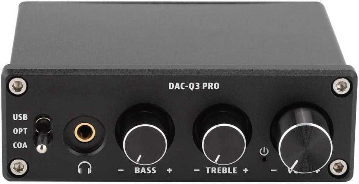 Hoogwaardige DAC Decoder met Hoofdtelefoonversterker en Toonregeling - USB, Optisch & Coaxiaal — afbeelding 1