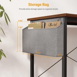BOTC Bureau - Hoekbureau - 100 cm met opbergplanken - Bureau voor thuiskantoor - Rustiek bruin — thumbnail 2