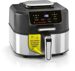 GOURMETmaxx FryBBQ Heteluchtfriteuse 5L – Airfryer met boven- en onderwarmte, 5 Modi inclusief Drogen – 2-in-1 Friteuse en Grill met Gegoten Aluminium Rooster — thumbnail 1