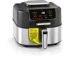 GOURMETmaxx FryBBQ Heteluchtfriteuse 5L – Airfryer met boven- en onderwarmte, 5 Modi inclusief Drogen – 2-in-1 Friteuse en Grill met Gegoten Aluminium Rooster