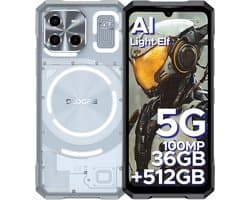 DOOGEE BLADE GT ULTRA Telefoon Draagbare Incassable Android 14, Dunne 10.5mm 36GB + 256GB Smartphone LED Effecten 100MP Camera,Zilver