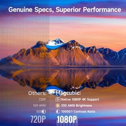 NaevaMi Beamer 4k - HY310 Android 11 - 4K Native 1080P Autofocus - 330ANSI Dual Wifi BT5.4 Air Mouse Voice - Beamer Kopen - Android - Beamer Projector - 4k Projector - 4k Beamer - Thuisbioscoop of Buiten - Wit — thumbnail 4